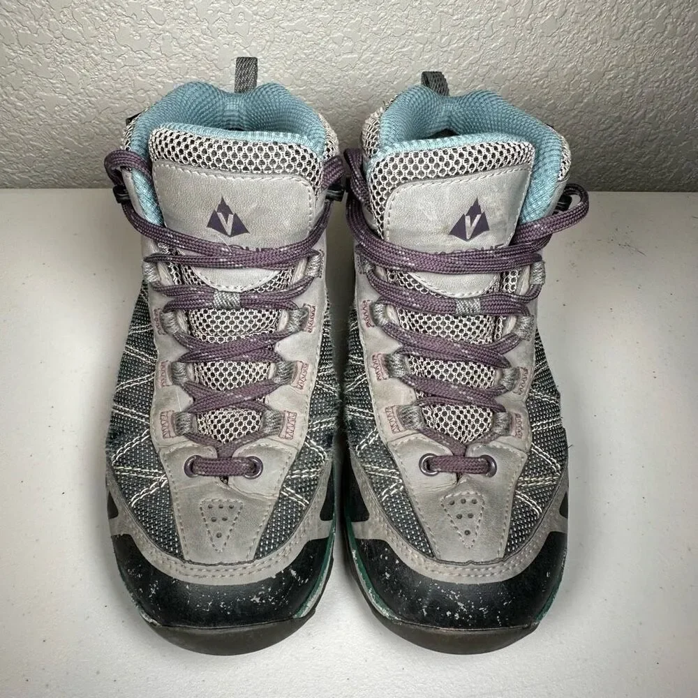Vasque Womens 8 Monolith Hiking Boots Gray Leather Outdoor Shoes Ankle Lace Up